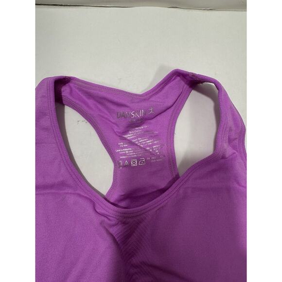 DANSKIN Women Seamless Sports Bra Crop Top Purpl w/Built In Cup Sz S/M (one Bra) - Picture 4 of 7